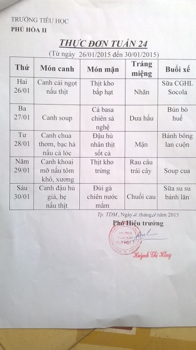 Thực đơn tuần 24