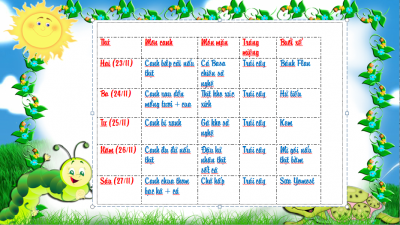 Thực đơn tuần 15