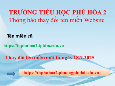 Thông báo thay đổi tên miền Website