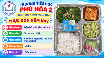 Bữa ăn bán trú học sinh ngày 7/10/2026