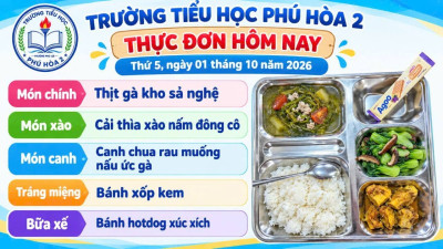 Bữa ăn bán trú học sinh ngày 1.10.2026