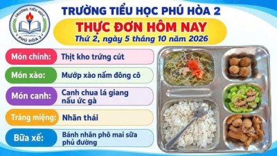 Bữa ăn bán trú học sinh ngày 5.10.2026