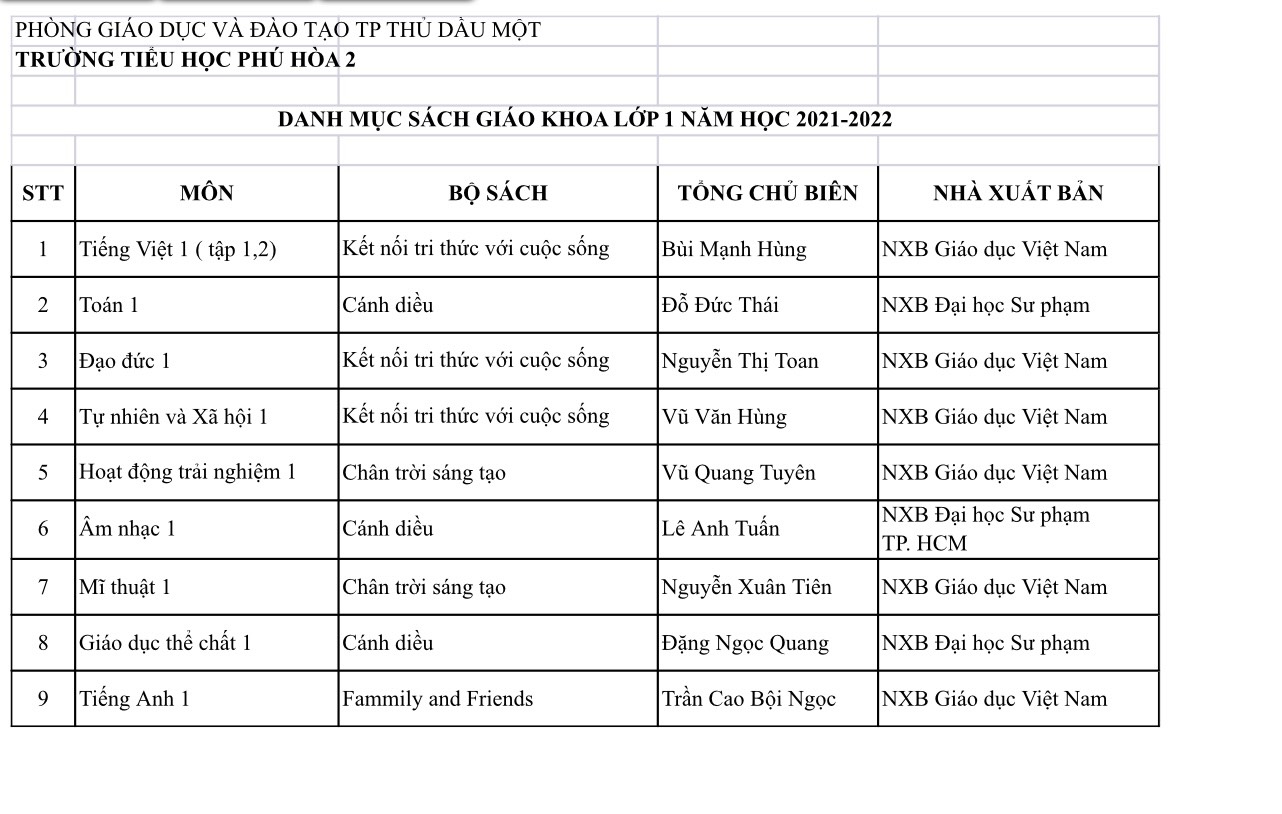 sgk lớp 1